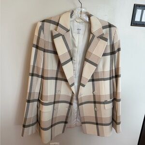 Wilfred Cream and Brown Checkered Jacket